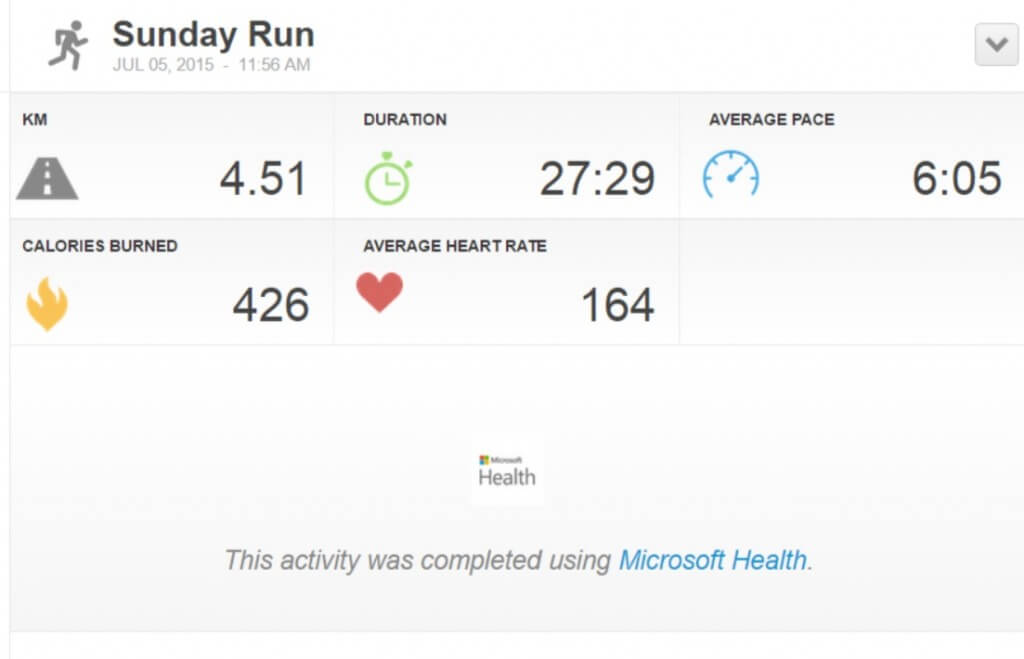 Runkeeper via Microsoft Health