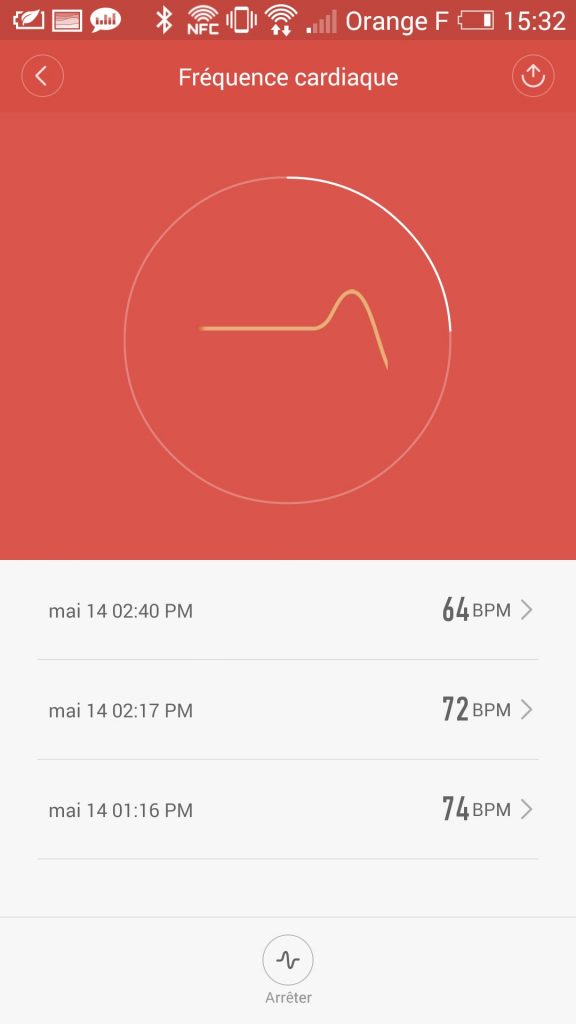 le calcul de la fréquence cardiaque avec Xiaomi Fit