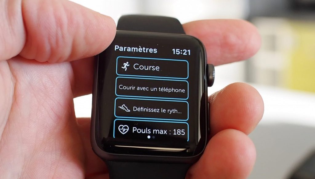 l'apple watch et l'application Runkeeper